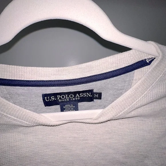 US Polo Assn. Men’s Cream Long Sleeve Shirt - Picture 3 of 3